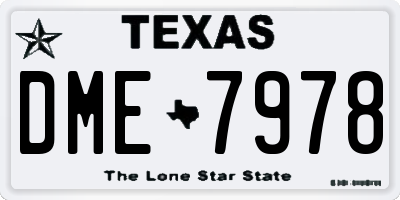 TX license plate DME7978