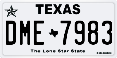 TX license plate DME7983