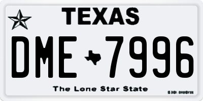 TX license plate DME7996