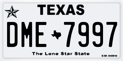 TX license plate DME7997