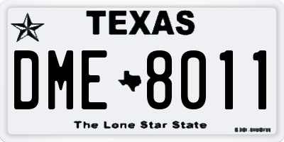 TX license plate DME8011