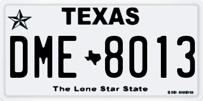 TX license plate DME8013