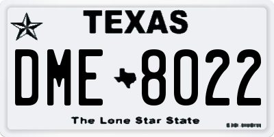 TX license plate DME8022