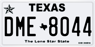 TX license plate DME8044