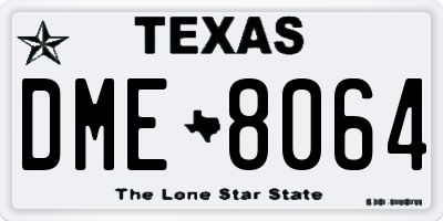 TX license plate DME8064