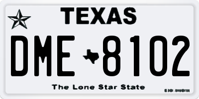 TX license plate DME8102