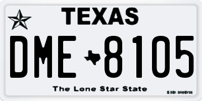 TX license plate DME8105
