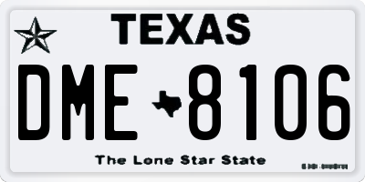 TX license plate DME8106