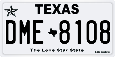 TX license plate DME8108