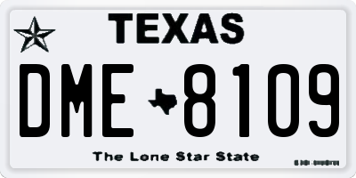 TX license plate DME8109