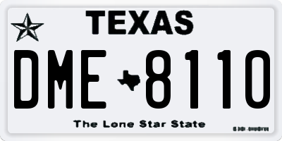 TX license plate DME8110