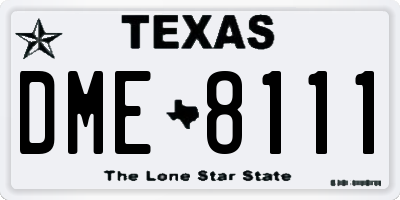 TX license plate DME8111
