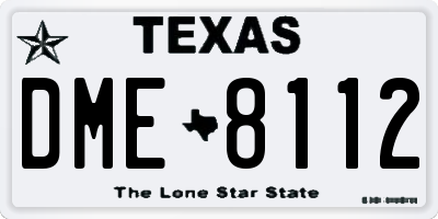 TX license plate DME8112