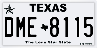 TX license plate DME8115