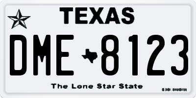 TX license plate DME8123