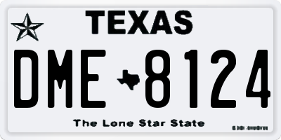 TX license plate DME8124