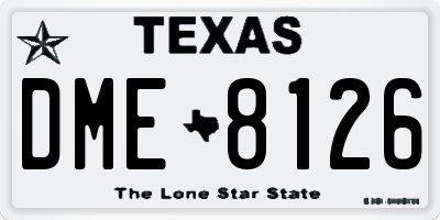 TX license plate DME8126