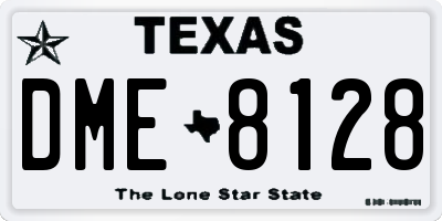 TX license plate DME8128