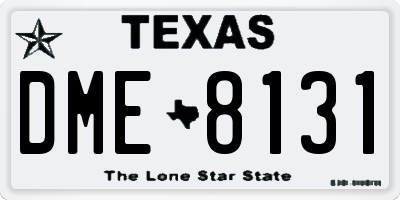 TX license plate DME8131
