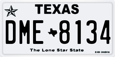 TX license plate DME8134