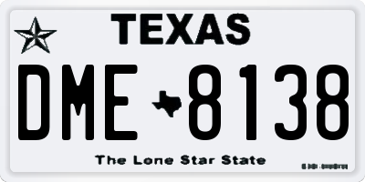 TX license plate DME8138