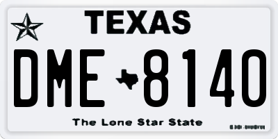 TX license plate DME8140