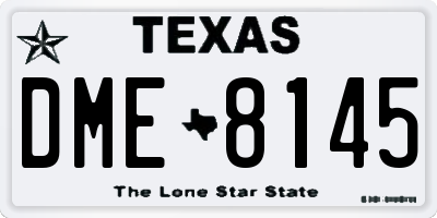 TX license plate DME8145