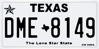 TX license plate DME8149