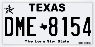 TX license plate DME8154