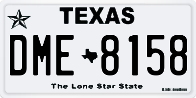 TX license plate DME8158