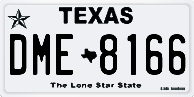 TX license plate DME8166