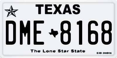 TX license plate DME8168