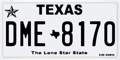 TX license plate DME8170