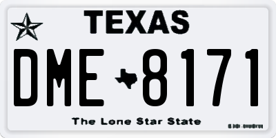 TX license plate DME8171