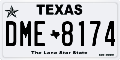 TX license plate DME8174