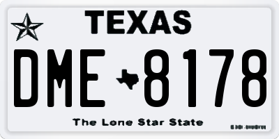 TX license plate DME8178