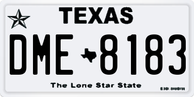 TX license plate DME8183