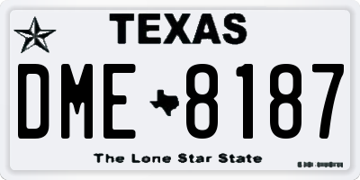 TX license plate DME8187
