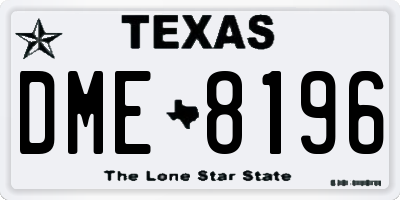 TX license plate DME8196