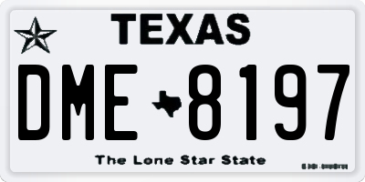 TX license plate DME8197