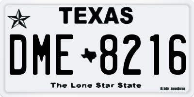 TX license plate DME8216