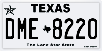 TX license plate DME8220