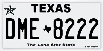TX license plate DME8222