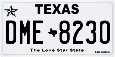 TX license plate DME8230