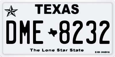 TX license plate DME8232