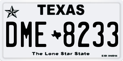 TX license plate DME8233
