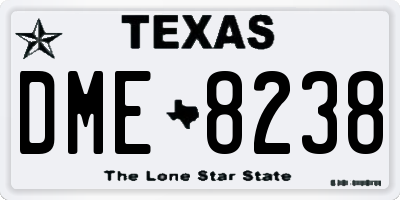 TX license plate DME8238
