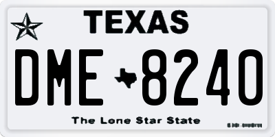 TX license plate DME8240