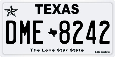 TX license plate DME8242
