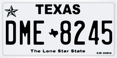 TX license plate DME8245